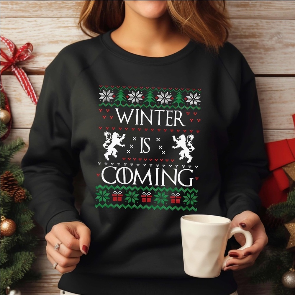 Winter Is Coming - Ugly Christmas Black Sweater